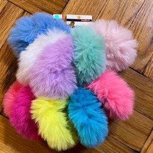 Fluffy Colorful Fur Hair Scrunchies
